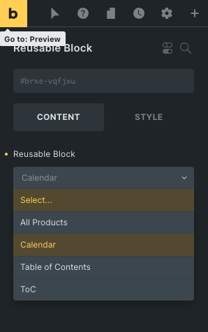 Select reusable block - Max Addons for Bricks