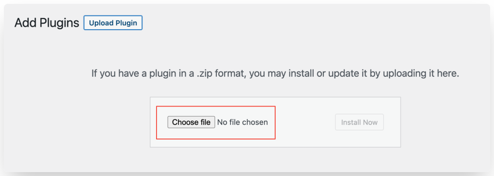 choose plugin zip file