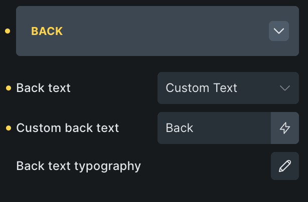back options