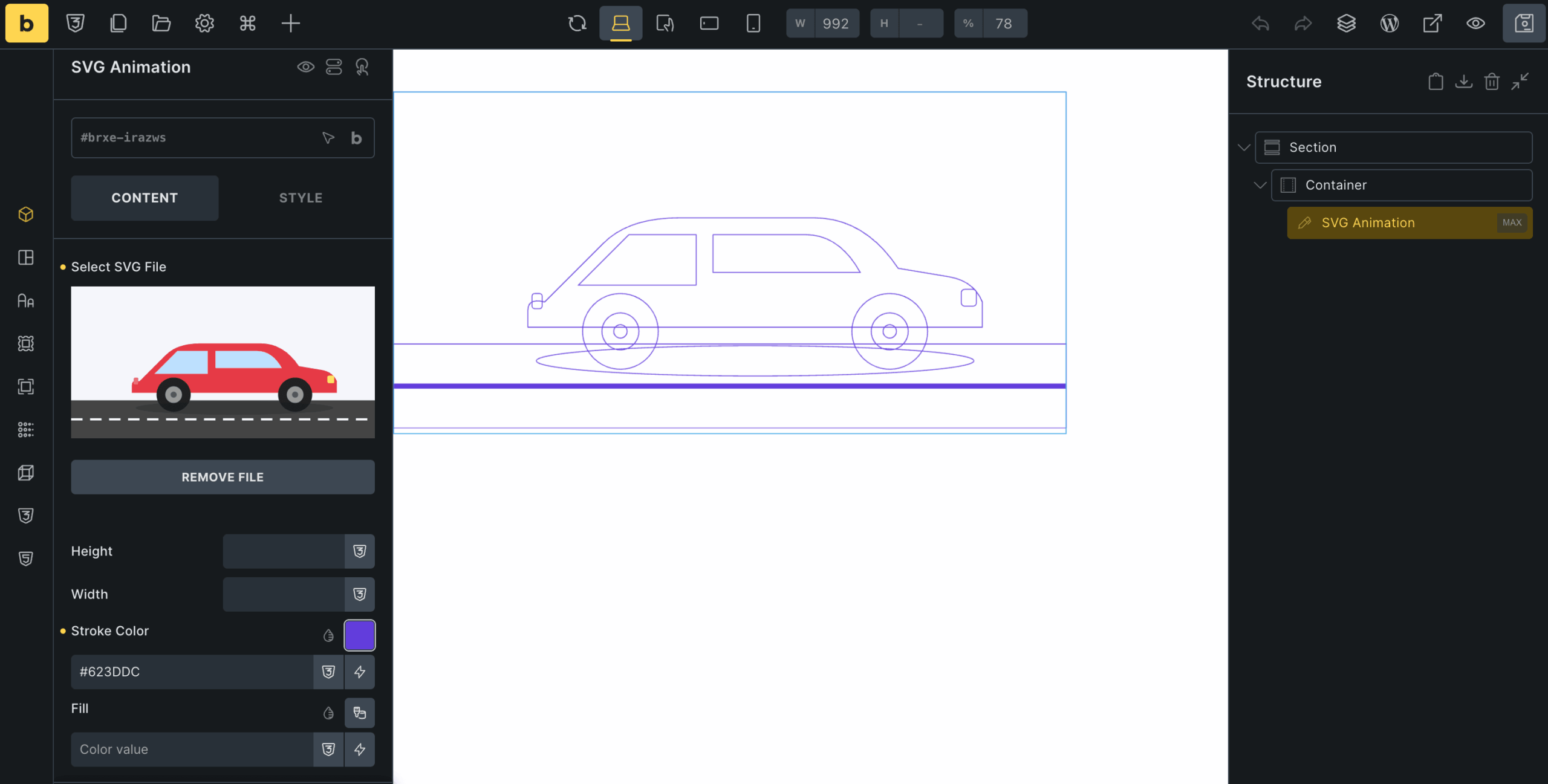 svg animation element