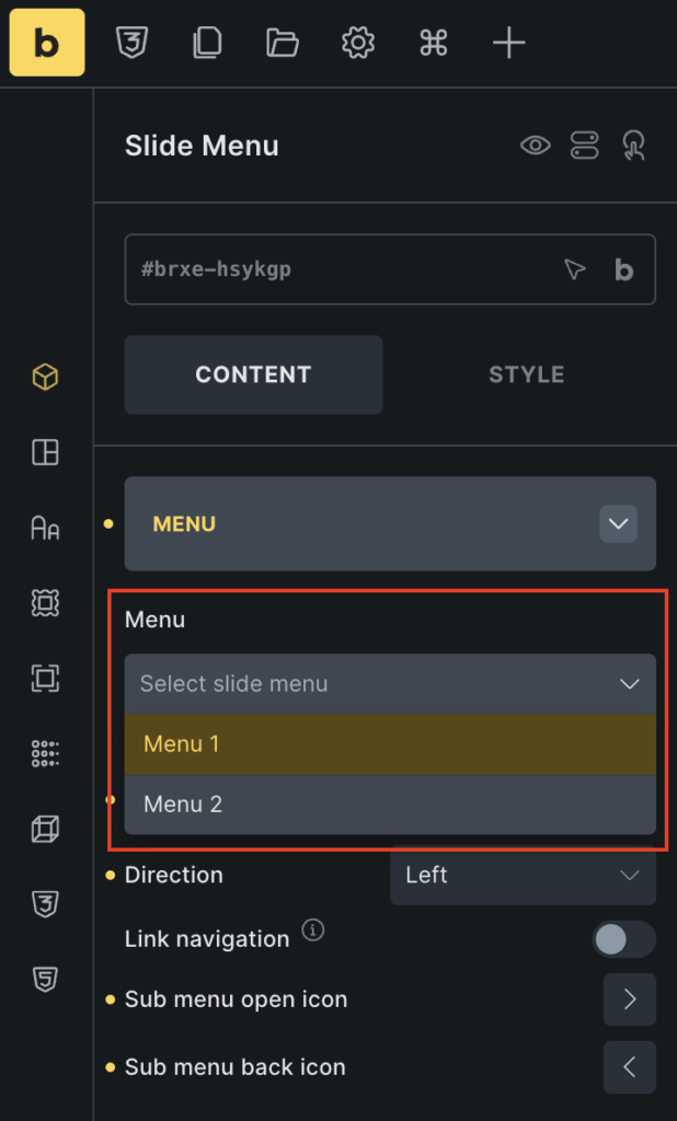 select menu