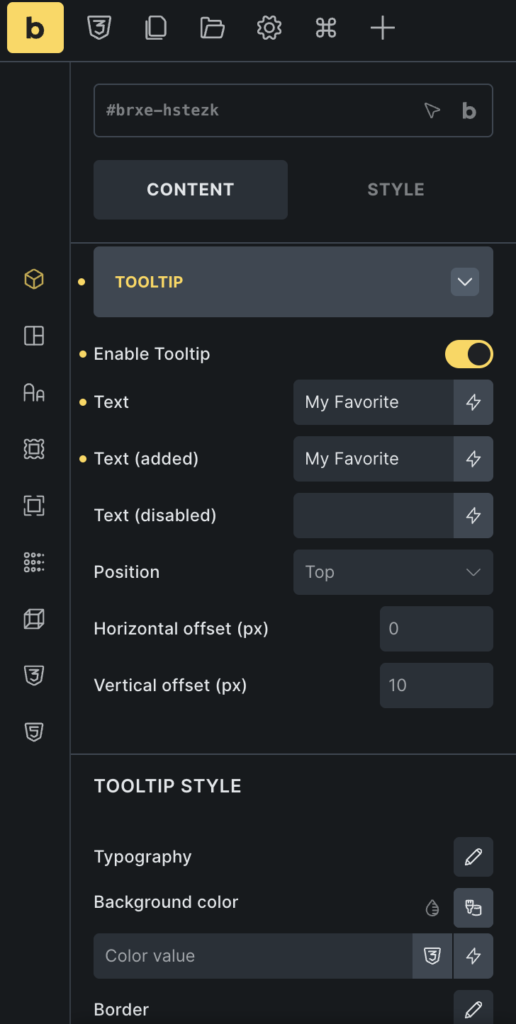 tooltip customization